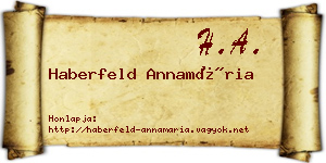 Haberfeld Annamária névjegykártya